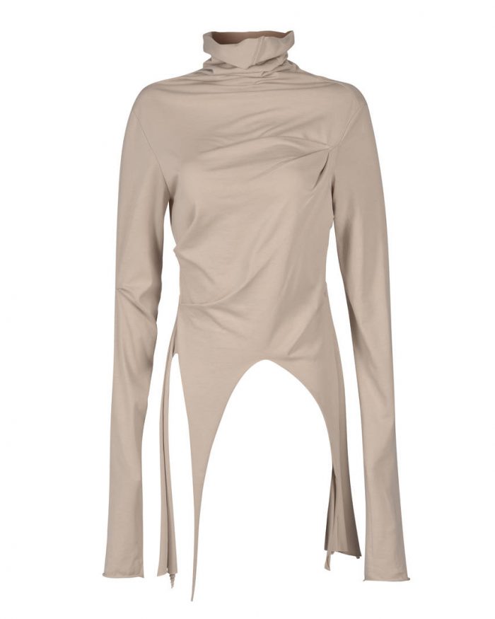 ASYMMETRICAL  TURTLE NECK TOP
