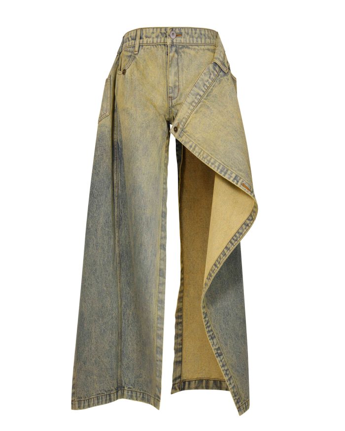 ASYMMETRICAL DENIM PANTS