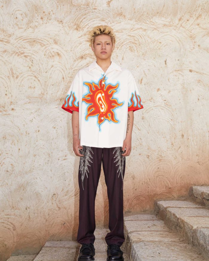 “FIRE OF THE SUN” SHORT SLEEVES COTTON SHIRT