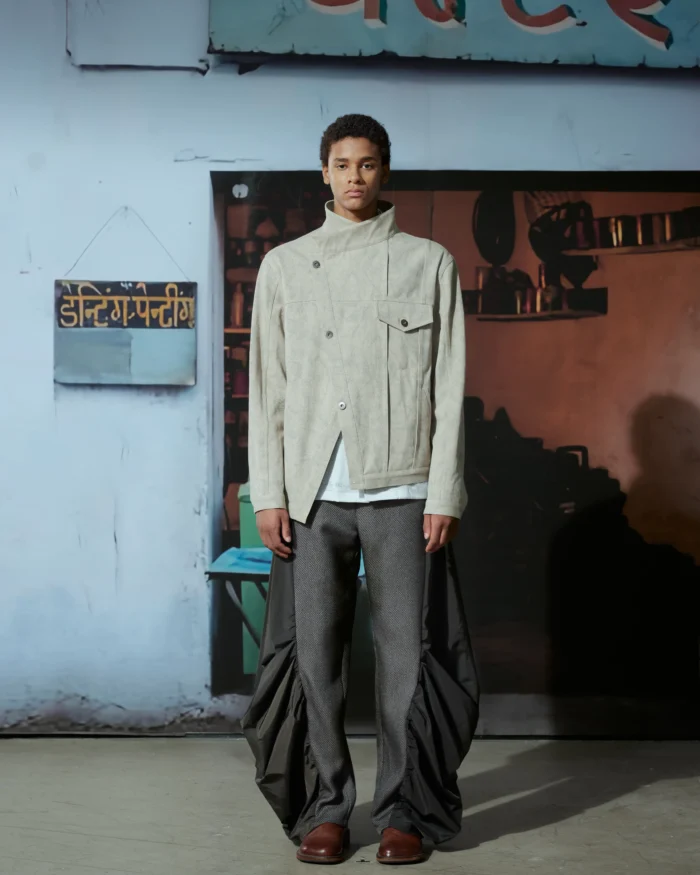 WASHED  ASYMMETRICA L DENIM  JACKET