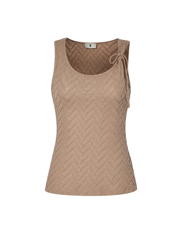 EMBOSSED  LACE-UP TANK  TOP-1