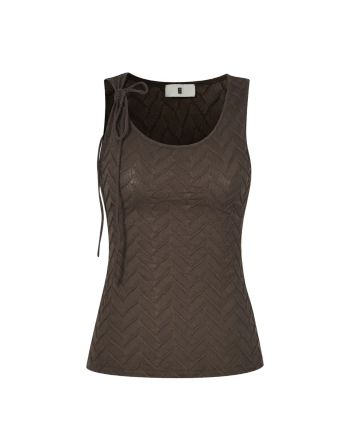 EMBOSSED  LACE-UP TANK  TOP-2
