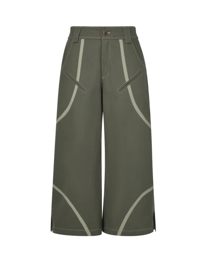 BI-STRIP  PATCH  CROPPED  PANTS