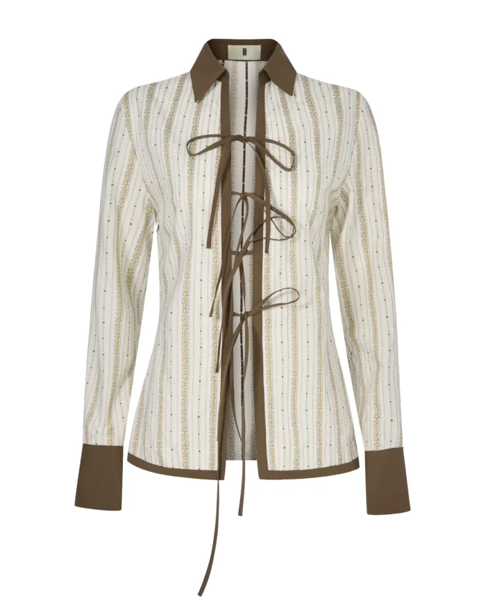 STRIPE LACE-UP SHIR