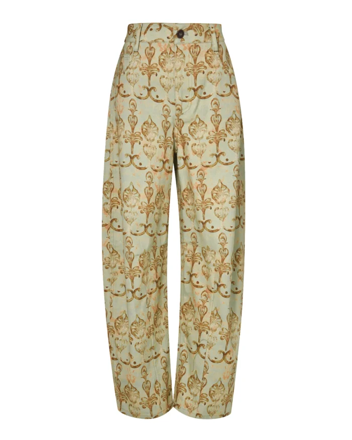 GREEN  PAGODA  PRINTED  LOOSE PANTS