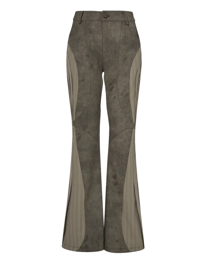 “DIRT”GREY  PLEATED DIRT  DENIM  TROUSERS