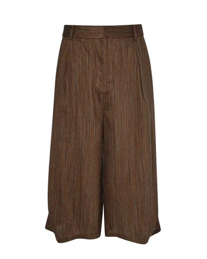 STRIPE LINE  CROPPED  TROUSERS