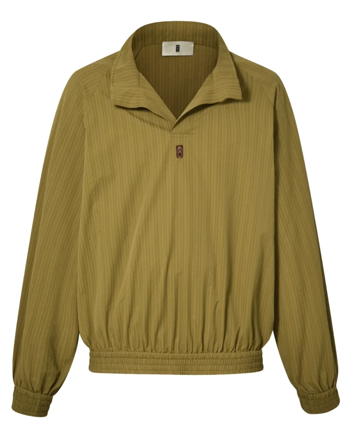 GREEN STRIPE  EMBROIDERED  WINDBREAKER