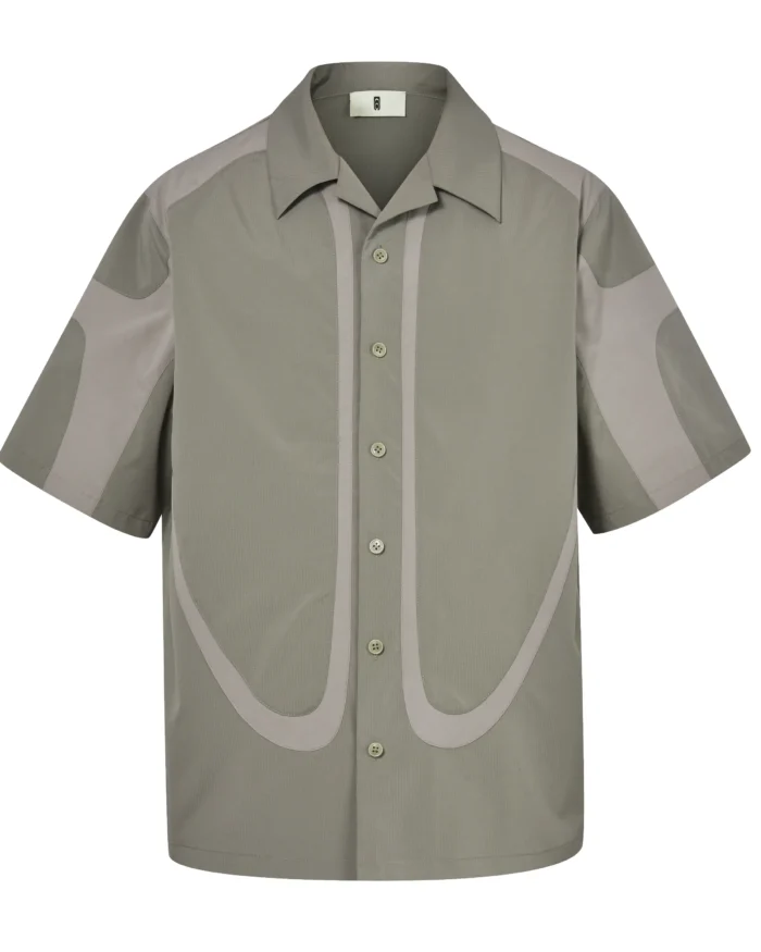 GREY BI-STRIP  NYLON SHIRT  -2