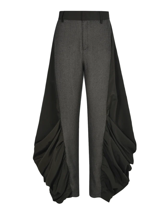 GREY  TEXTURED  TWIST  TROUSERS
