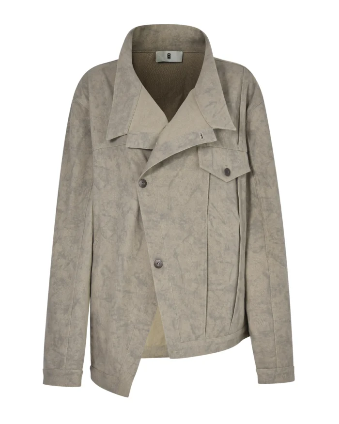 WASHED  ASYMMETRICA L DENIM  JACKET