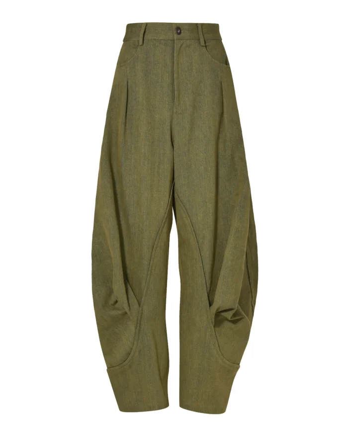 WASHED  SPIRAL BAGGY  JEANS-1