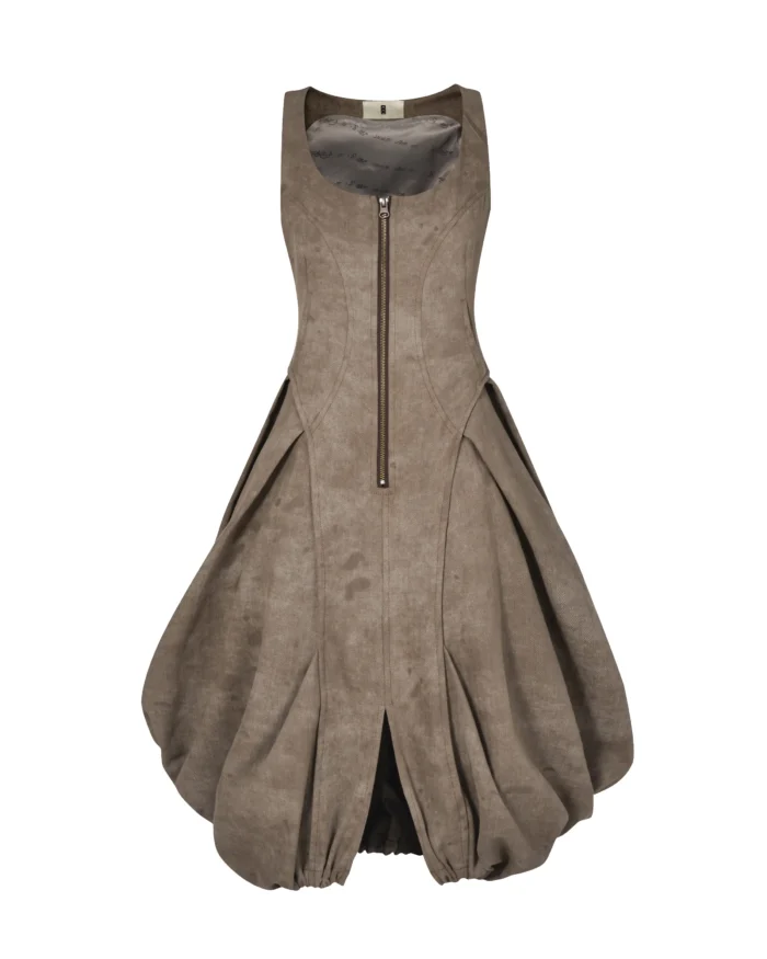 “DIRT” TWIST  DENIM MIDI  DRESS