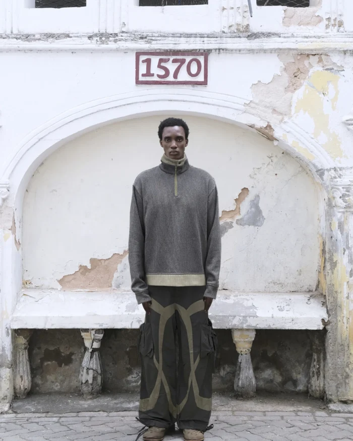LAYERED HALF-ZIP SWEATER