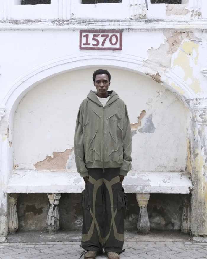 “Umoja” CUT-OUT POCKET NYLON PANTS 02