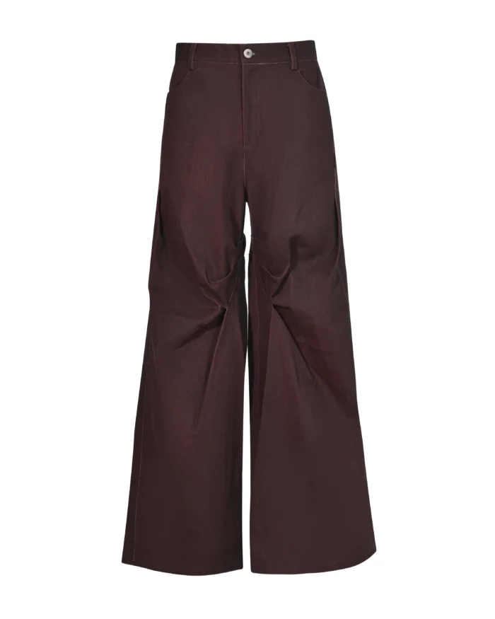 FOLD-UP COATED DENIM BAGGY JEANS