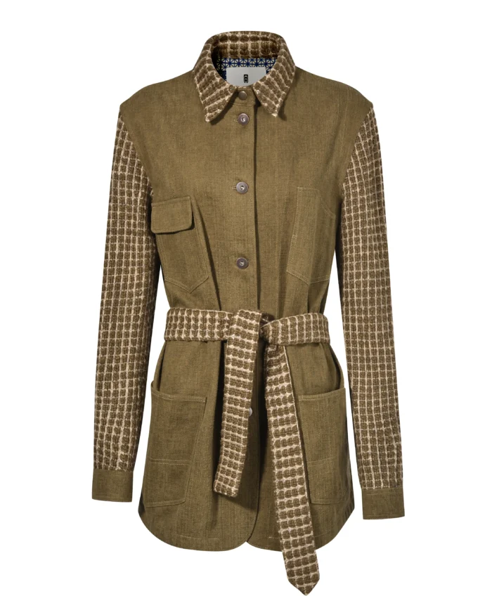 PANELED SAFARI BELTED JACKET