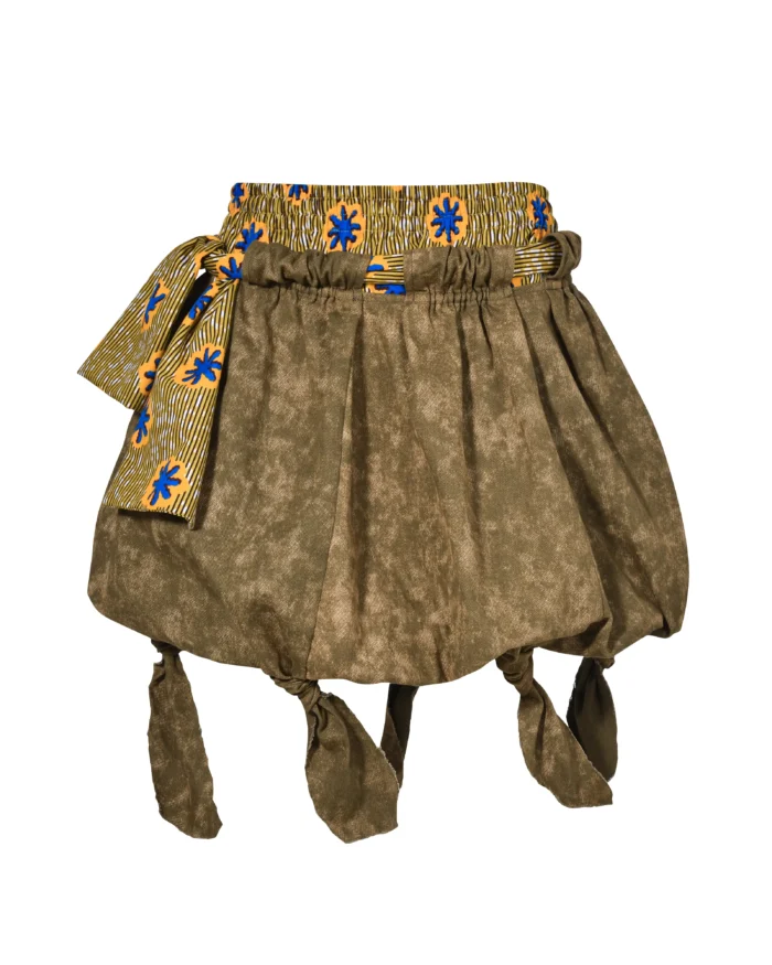 LAYERED SELF-TIE TRIBE KANGA SKIRT