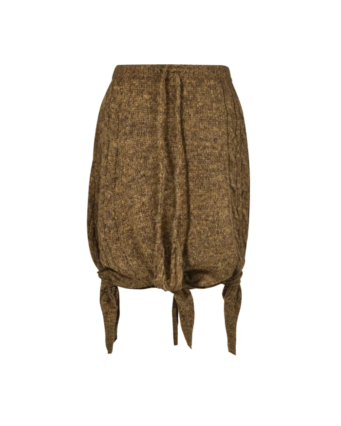 SELF-TIE STRING KNIT SKIRT