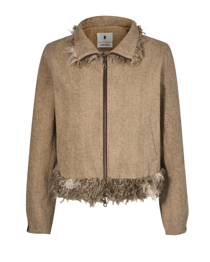 LAYERED FAUX-FUR SHORT JACKET