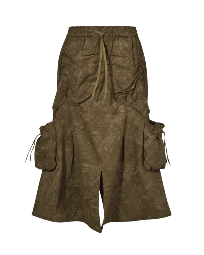 TWRINKLE POCKET SNAPS DENIM MAXI SKIRT