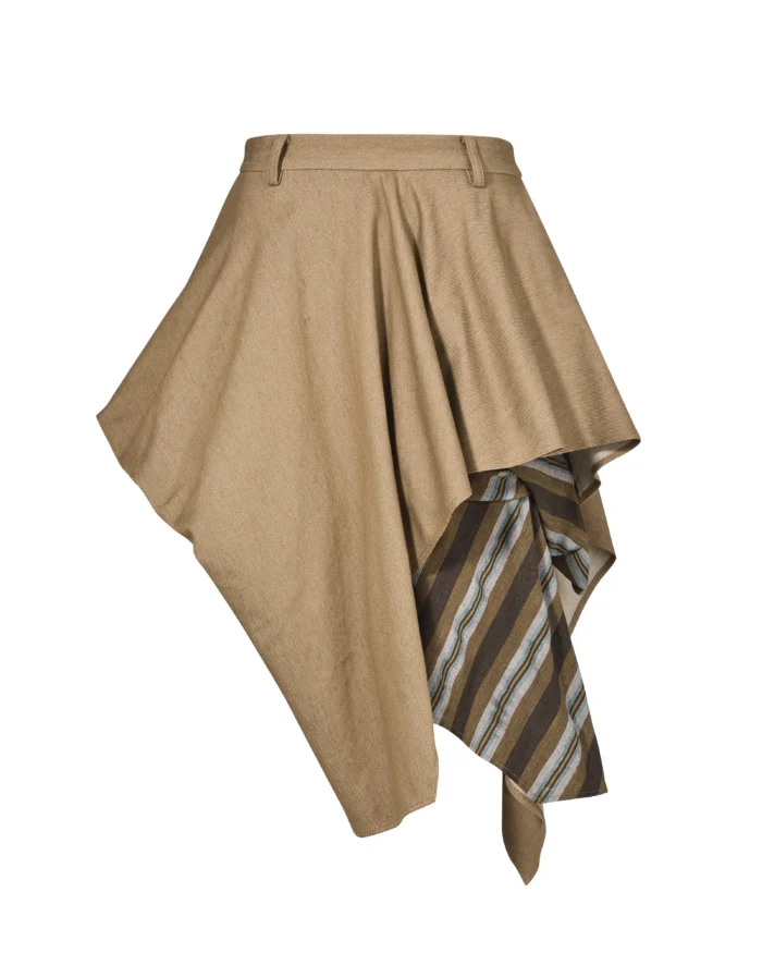 ASYMMETRIC LAYERED KANGA SKIRT
