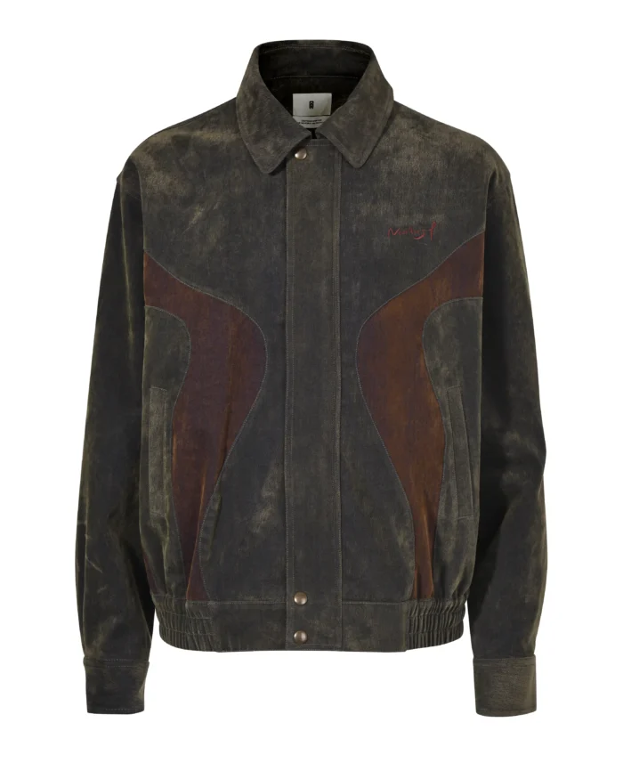 CUT-OUT FLOCKED EMBROIDERY DENIM JACKET