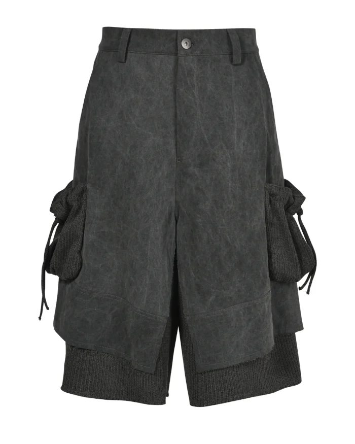 LAYERED POCKET DENIM SHORTS 02