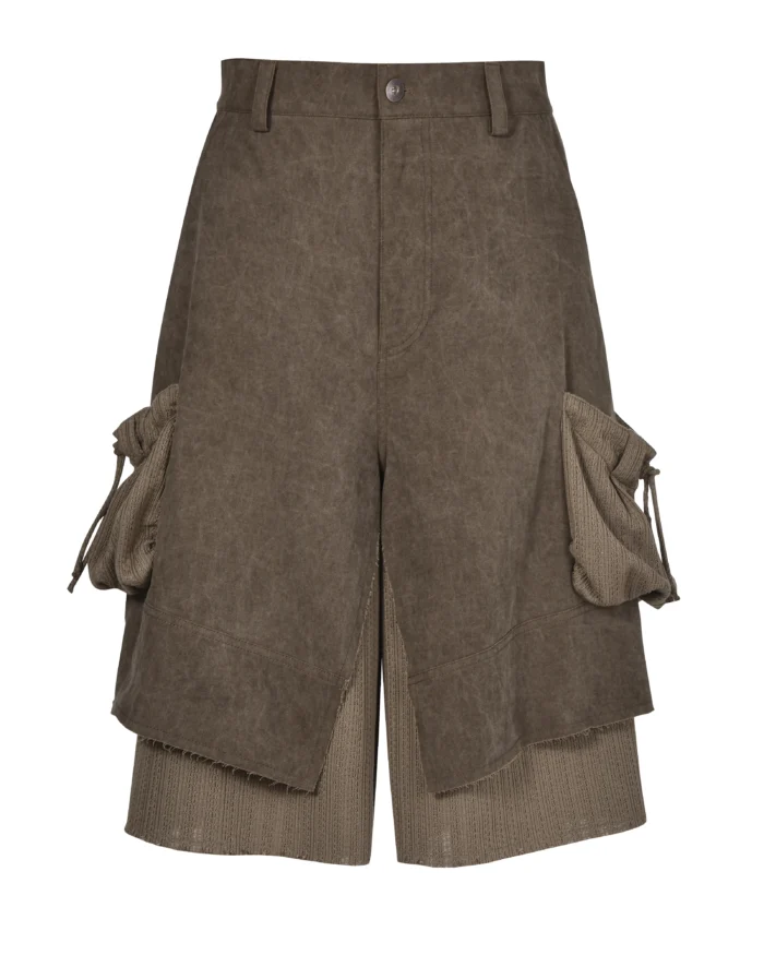 LAYERED POCKET DENIM SHORTS 01