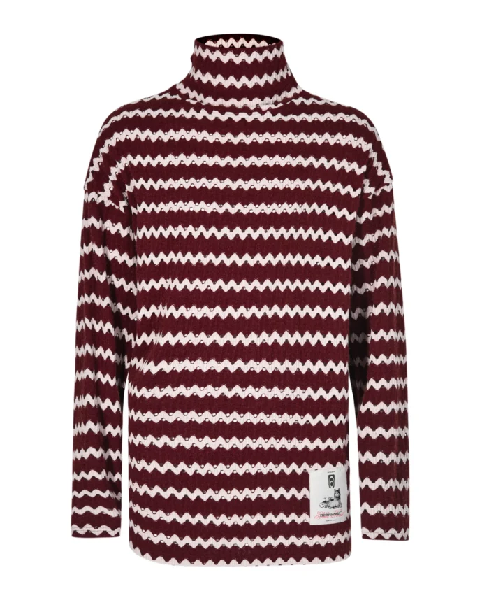 STRIPE PATCH TURTLENECK