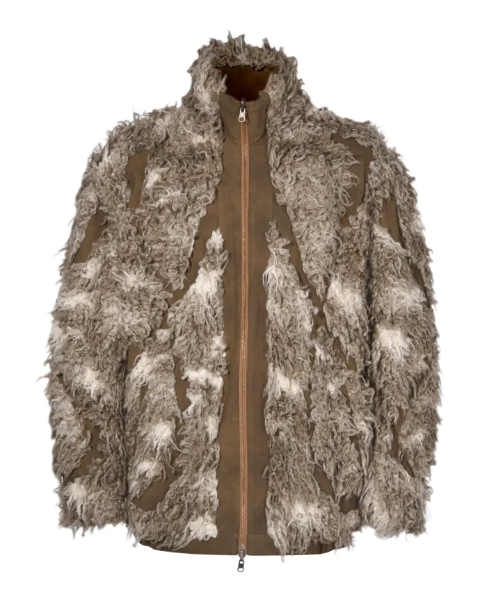 CUT-OUT FAUX-FUR REVERSIBLE PUFFER JACKET