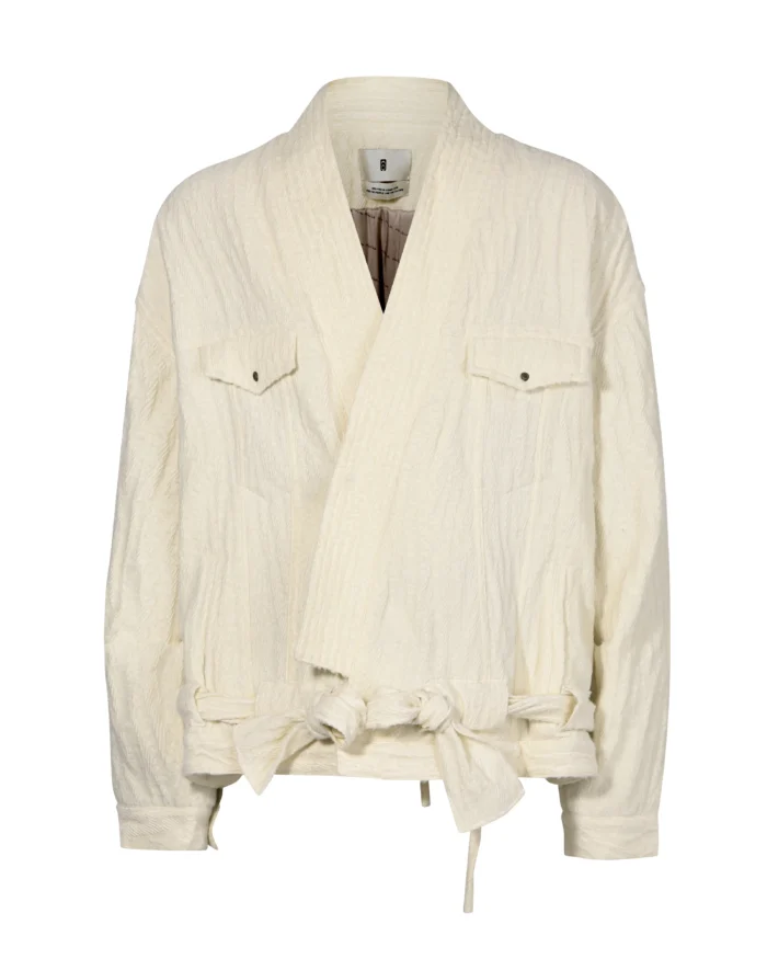 TEXTURED PUFFER STRING COAT