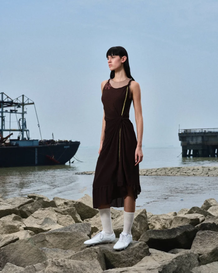 LAYERED PRINT KANGA-KNOTTED FOOTBALL DRESS