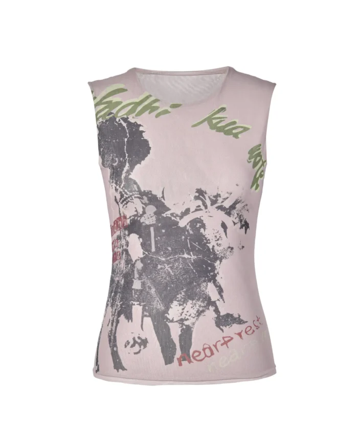 TRIBE PRINT MESH TANK TOP