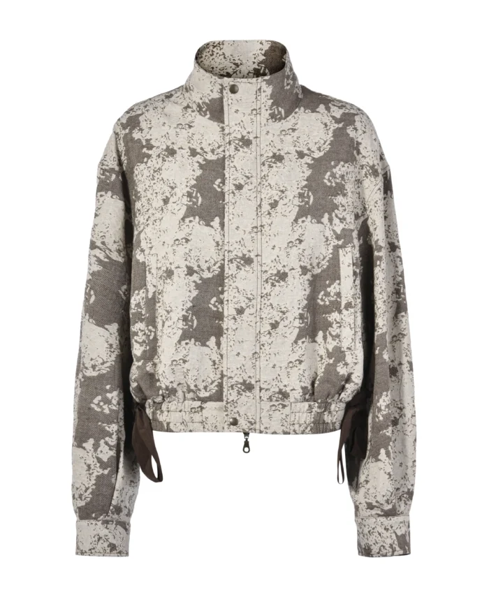TEXTURED FLETTING CROPPED JACKET