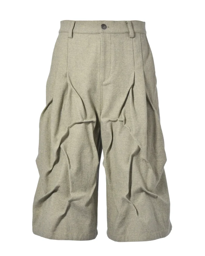 WRINKLE FLARED CROPPED JEANS