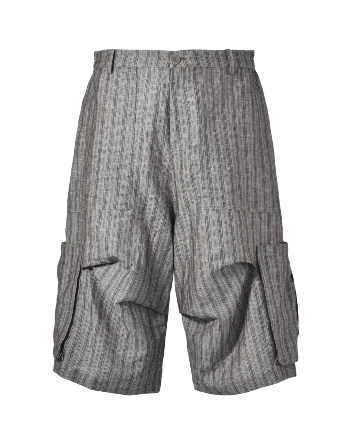 STRIPE POCKET LINEN SHORTS