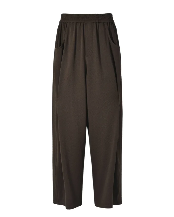 BROWN PLEATED LOOSE PANTS