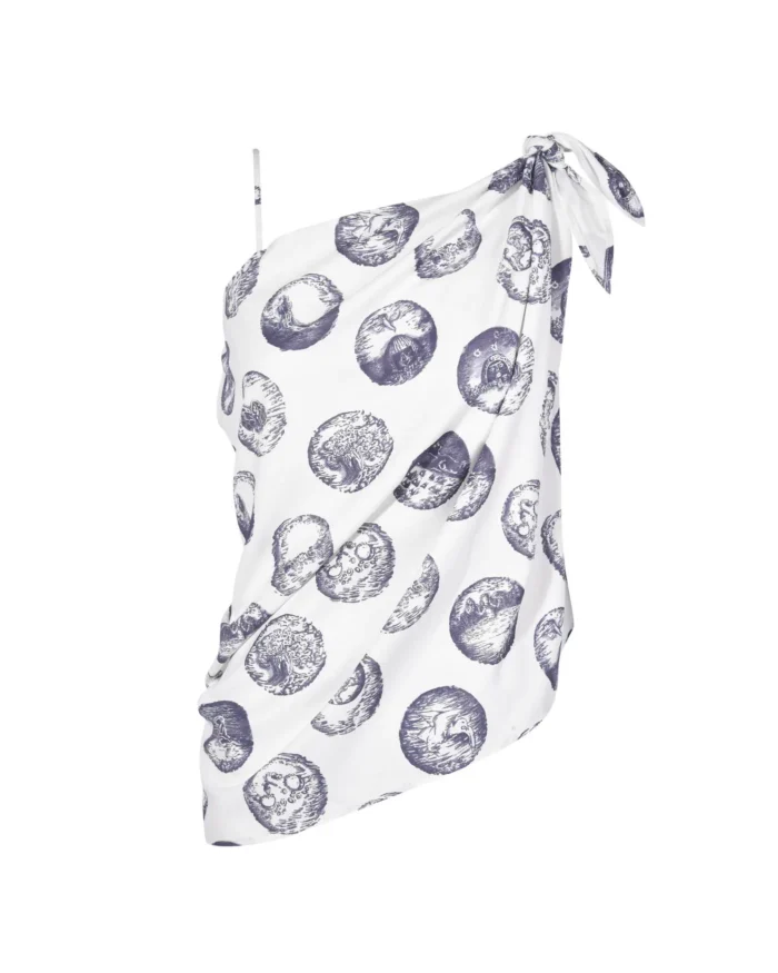 “AFRICAN ASTROLOGY”SLEF-TIE PRINT TOP