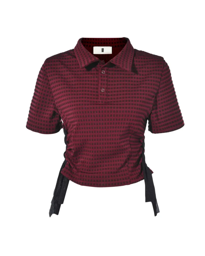BURGUNDY SIDE FLETTING POLO