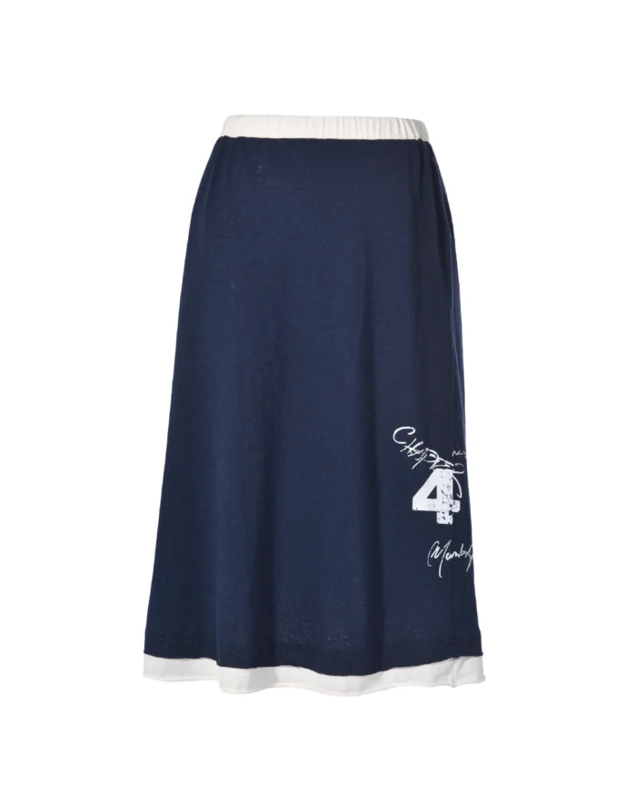 LAYERED PRINT LINEN SKIRT
