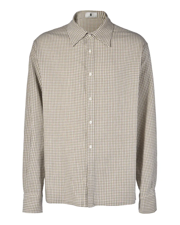 BEIGE CHECKED COTTON SHIRT