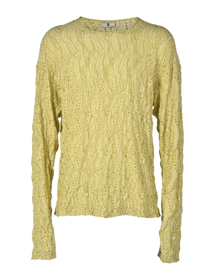 YELLOW GREEN LAYERED REVERSIBLE NET JERSEY