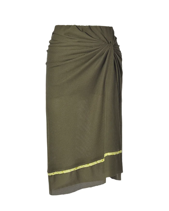KANGA-KNOTTED SPLICED FOOTBALL SKIRT