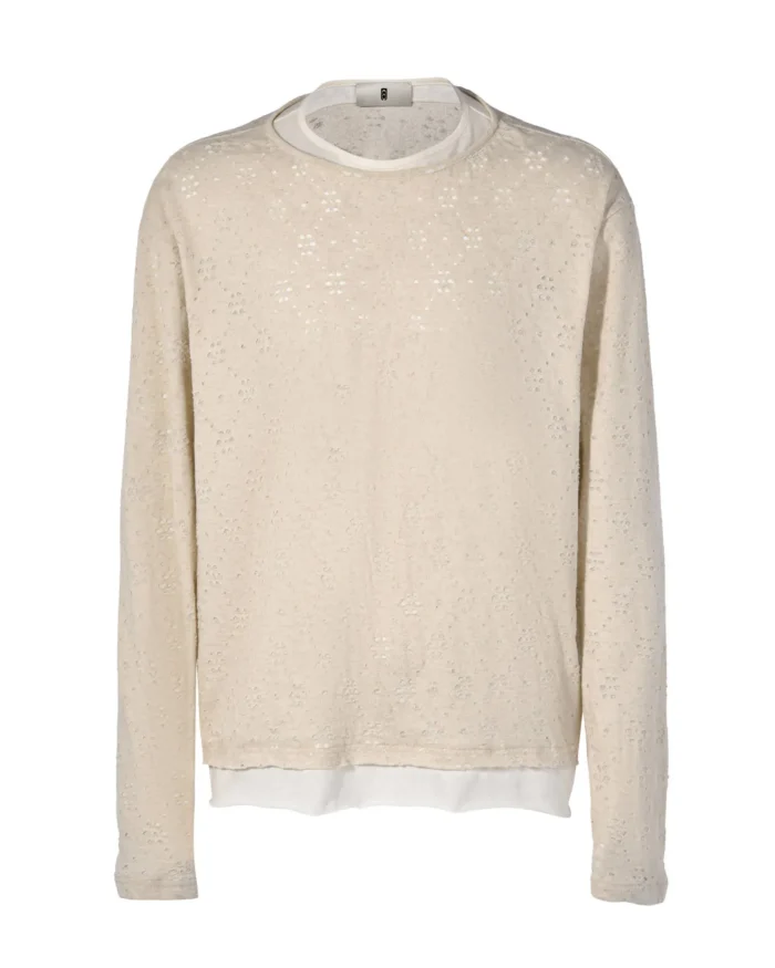LAYERED NET LINEN JERSEY