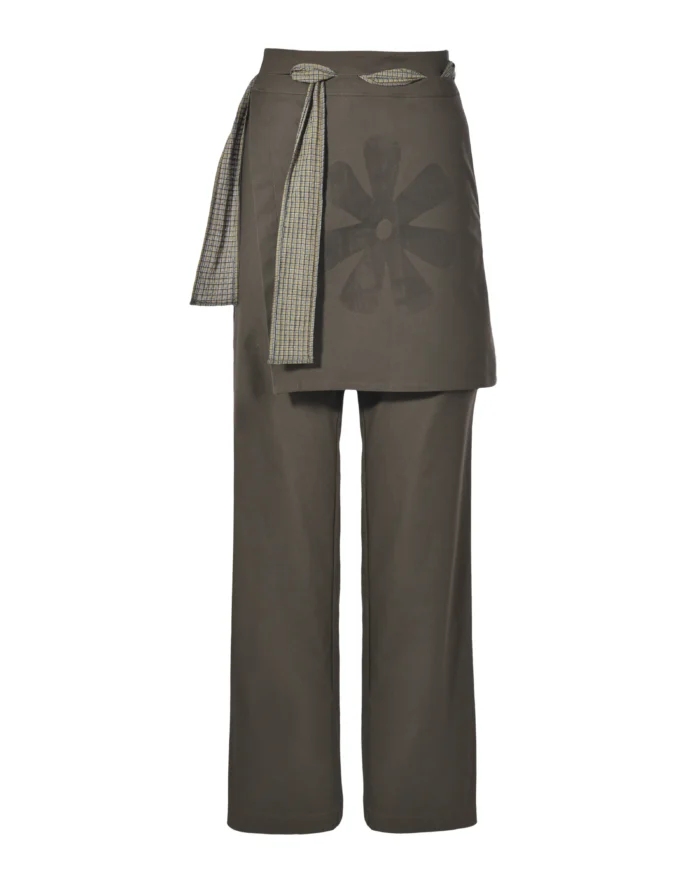 “BUIBUI” PRINT FLETTING WRAP PANTS