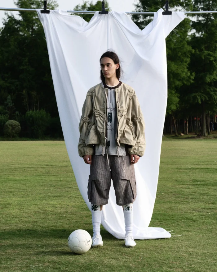 WRINKLE SNAPS  DRAWSTRING CARGO JACKET