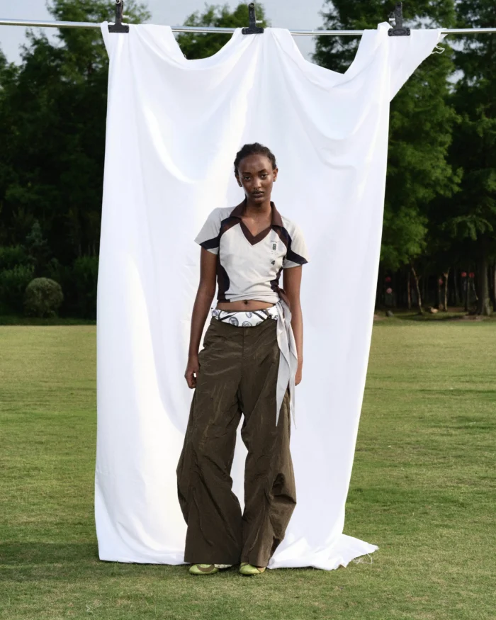 SELF-TIE “YOUNG POWER PROJECT”CUT-OUT  FOOTBALL POLO